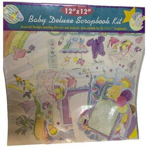 Baby Deluxe Scrapbook Kit 12"x12" Printed Pages & Stickers Ready To Capture Memo
